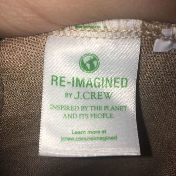 J Crew re-imagined beige scoop neck lightweight gathered sleeve top - Picture 3 of 4